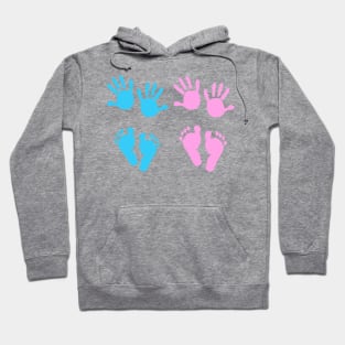 Baby girl, baby boy hand and foot print Hoodie